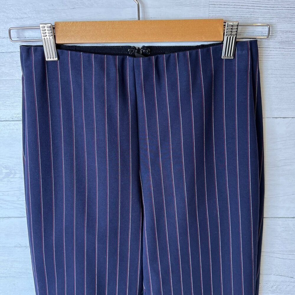 Rag & Bone Pants Womens Size 4 Navy Stripe Simone Snap Pant High Rise Career - Picture 10 of 16